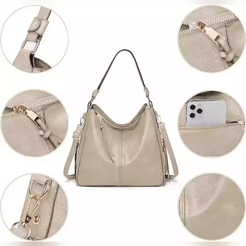 Bolso Hobo de cuero de lujo + Cartera GRATIS