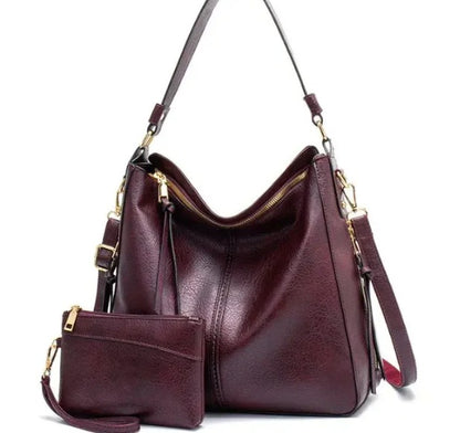 Bolso Hobo de cuero de lujo + Cartera GRATIS